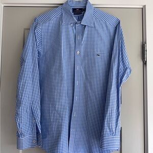 Vineyard Vines Blue and White Checkered Men's Shirt